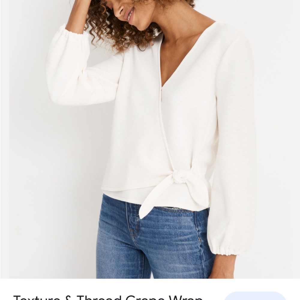 Madewell Texture and Tread Crepe Wrap Top